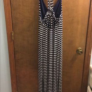 Navy/white striped dress. Never worn